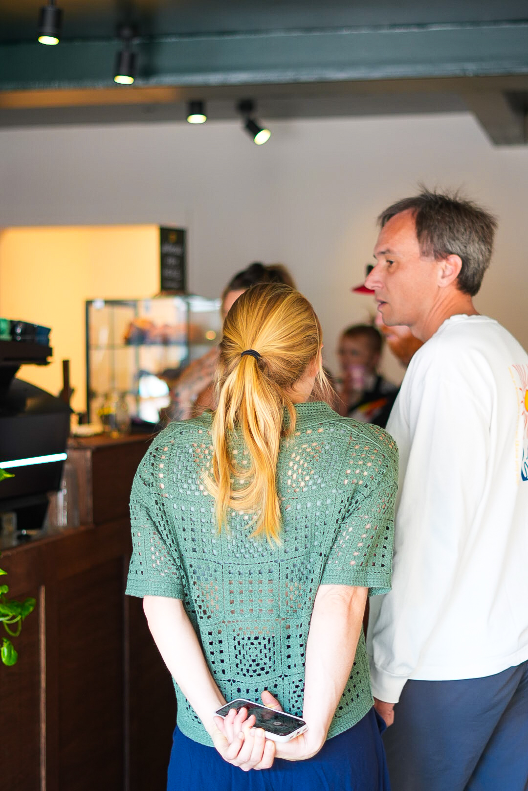 Customers waiting at the counter at Blend Broadstone