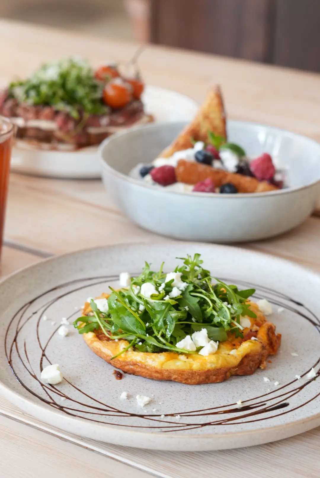 Frittata with rocket and feta