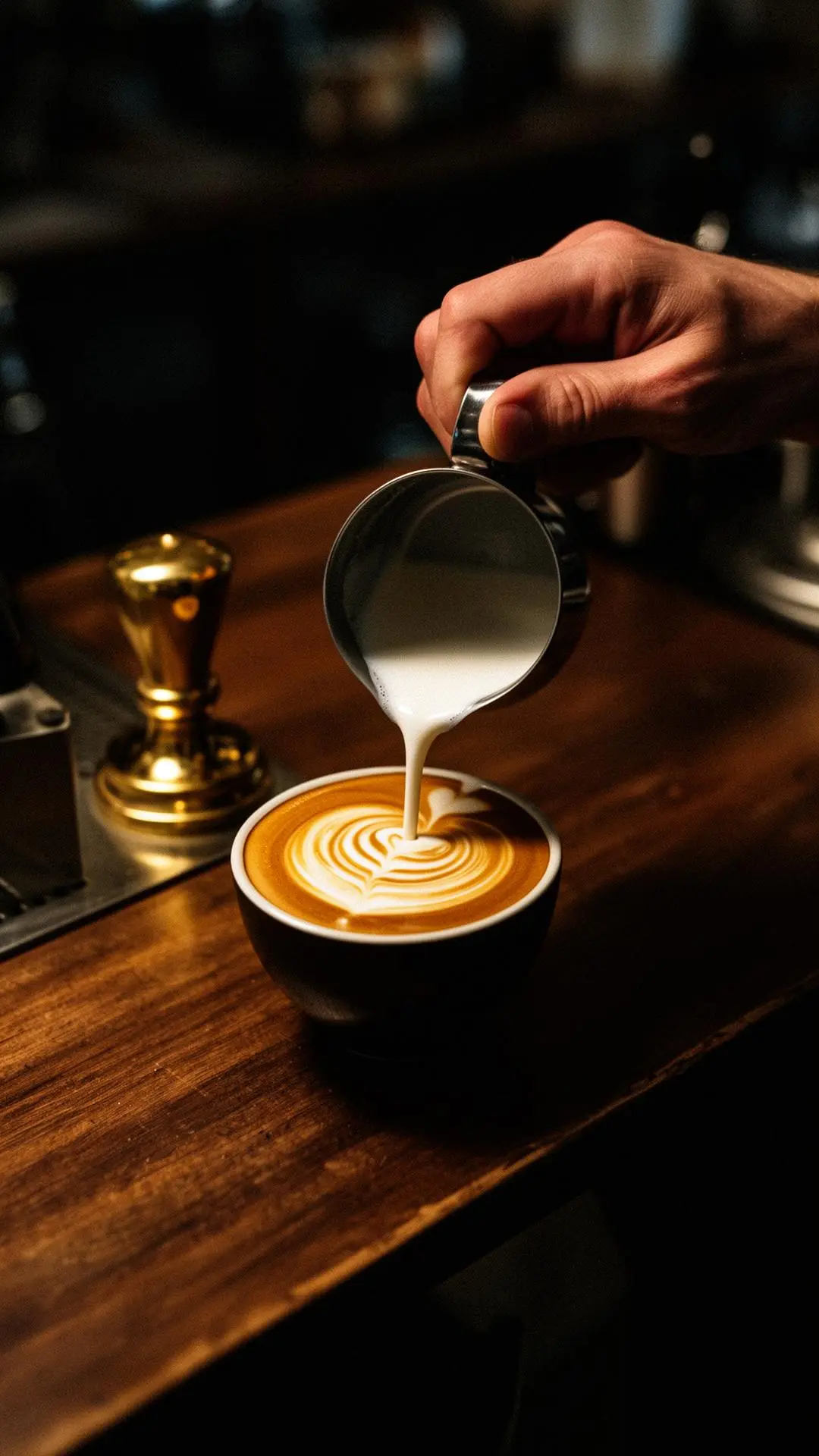 Pour-over coffee being made at the bar